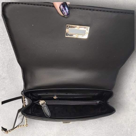 DKNY Black Quilted Veronica Shoulder Bag with Turn Lock - NWT - Picture 3 of 6